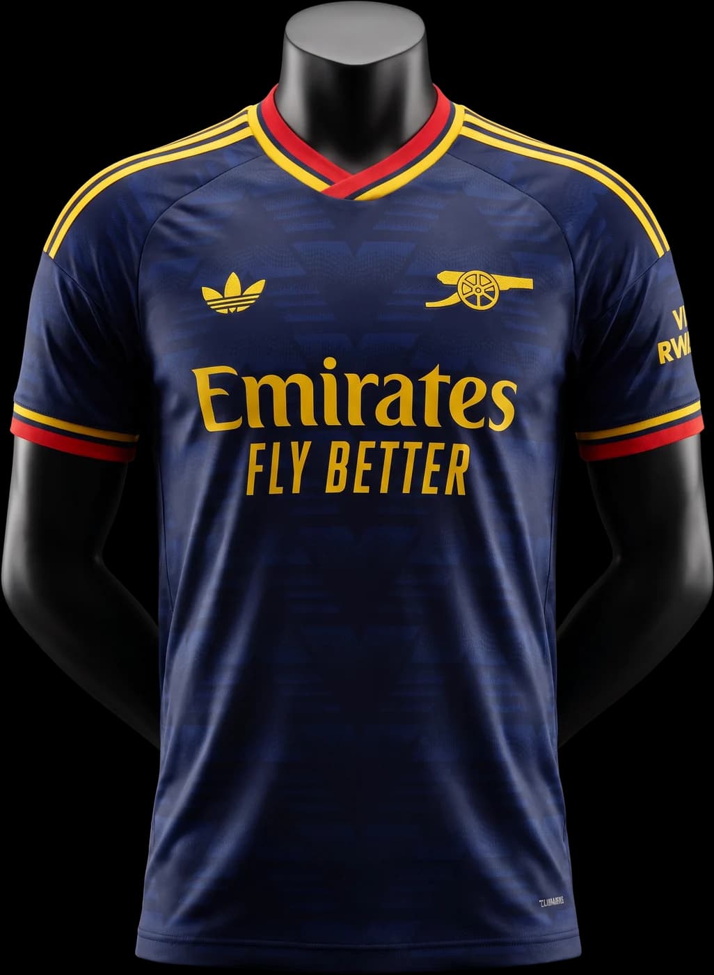 Arsenal Away 2026/27 on a black bust